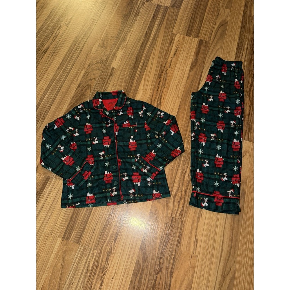 Peanuts Snoopy Christmas Pajamas Child 6 Plaid Boys Flannel